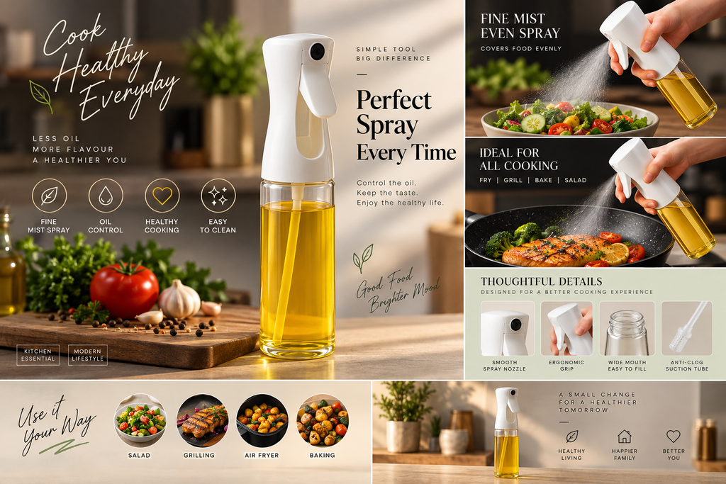 Plastic Oil Spray Bottle - Versatile Kitchen Gadgets (250 Ml Approx With White Box)