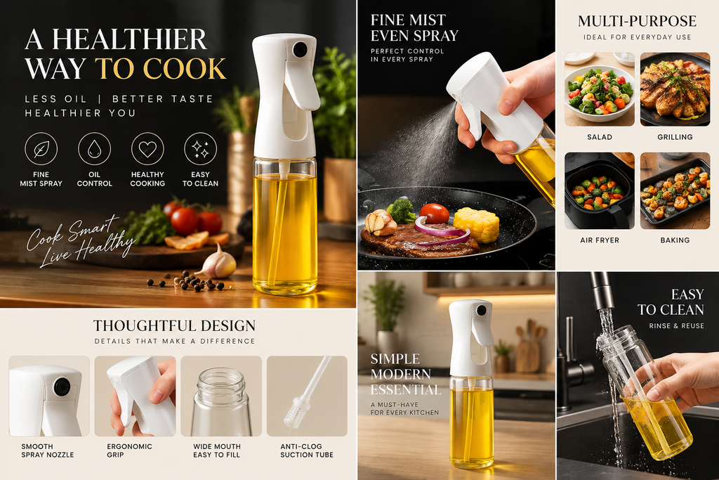 Plastic Oil Spray Bottle - Versatile Kitchen Gadgets (250 Ml Approx With White Box)