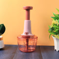 Apex Smart Manual Vegetable & Fruit Chopper 800 ML | Hand Press Food Chopper with Sharp Stainless Steel Blades | Quick & Easy Chopping for Onion, Vegetables & Fruits | Durable Kitchen Chopper (1 Pc)