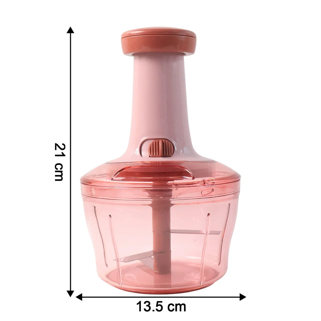 Apex Smart Manual Vegetable & Fruit Chopper 800 ML | Hand Press Food Chopper with Sharp Stainless Steel Blades | Quick & Easy Chopping for Onion, Vegetables & Fruits | Durable Kitchen Chopper (1 Pc)